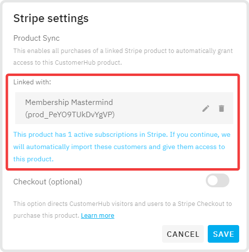 Stripe integration