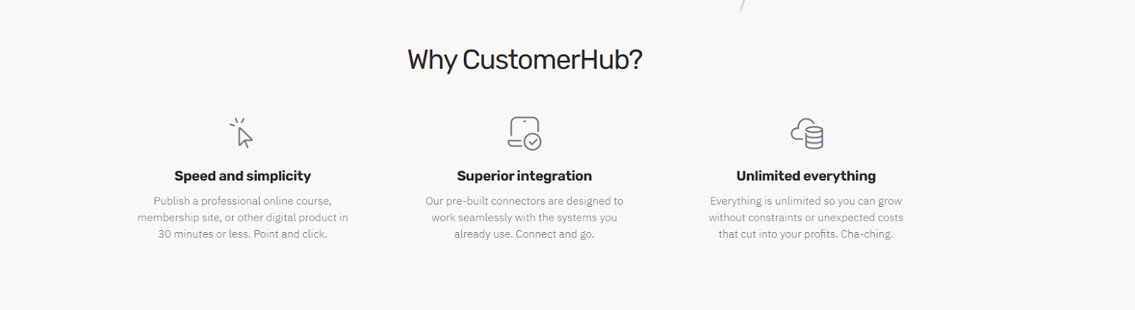 CustomerHub features