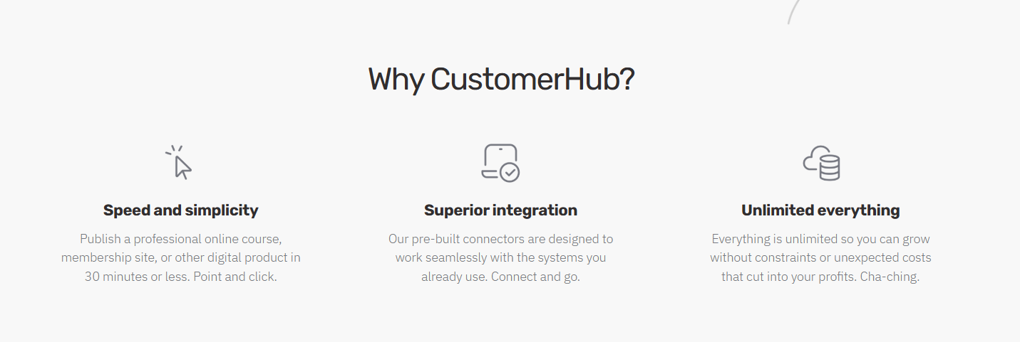 Customerhub features