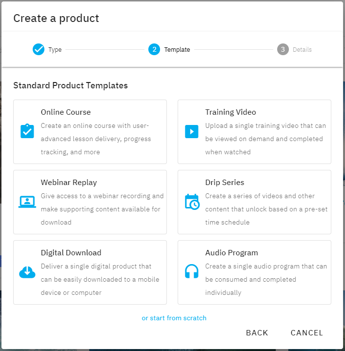 CustomerHub creating a product