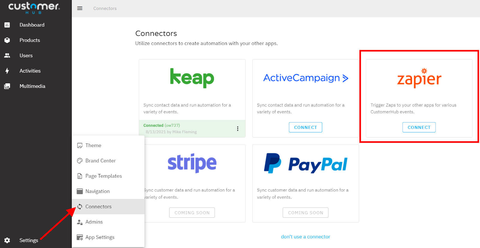 CustomerHub integration