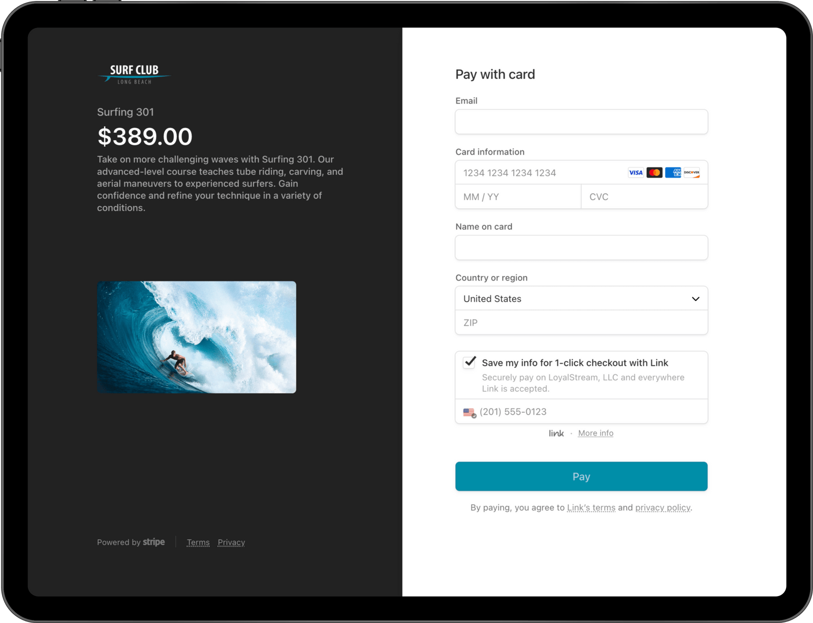 Customerhub payment page