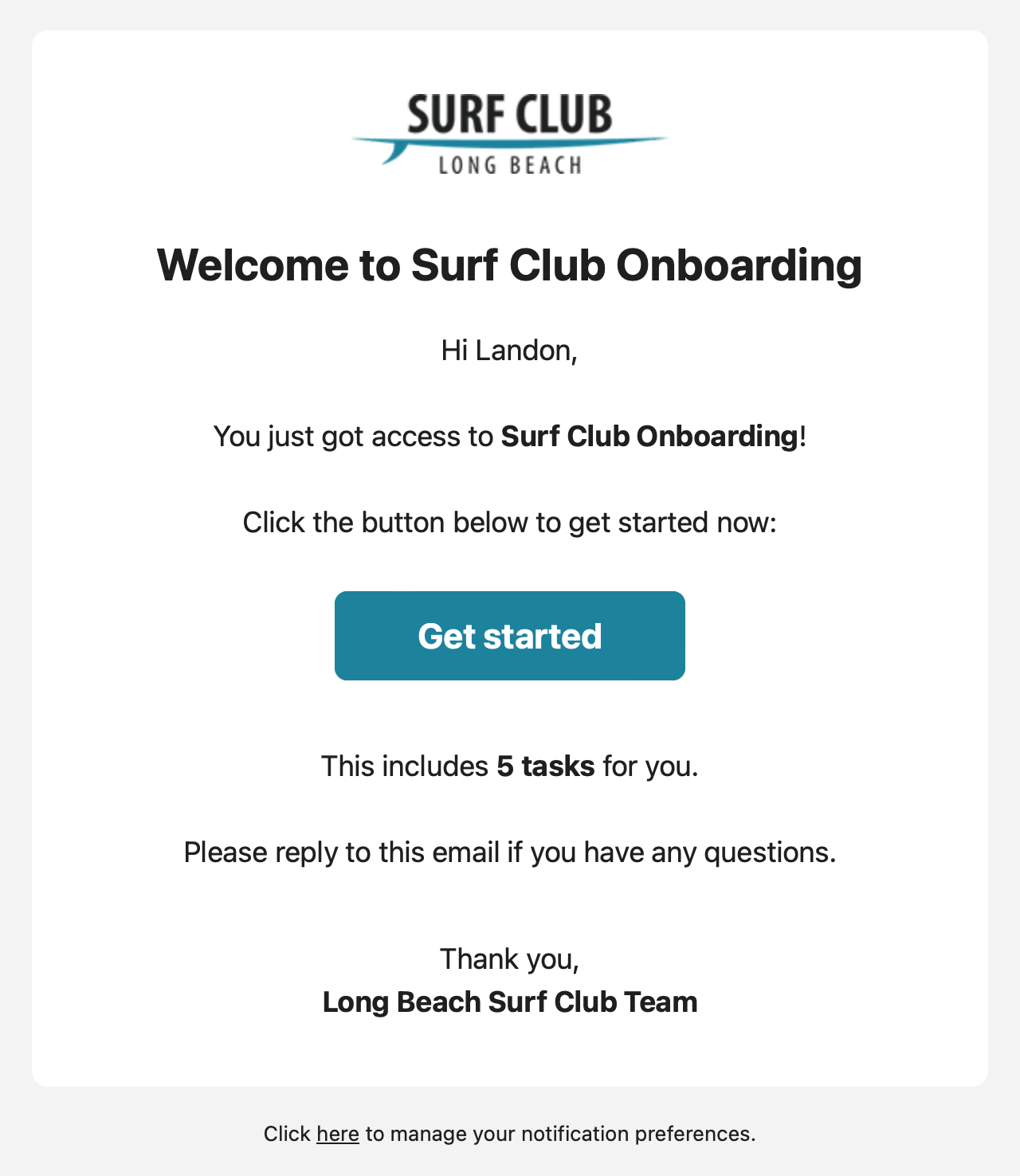 Customerhub onboarding landing page