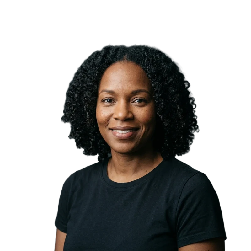 AI-generated portrait of fictional guest Avery Morgan